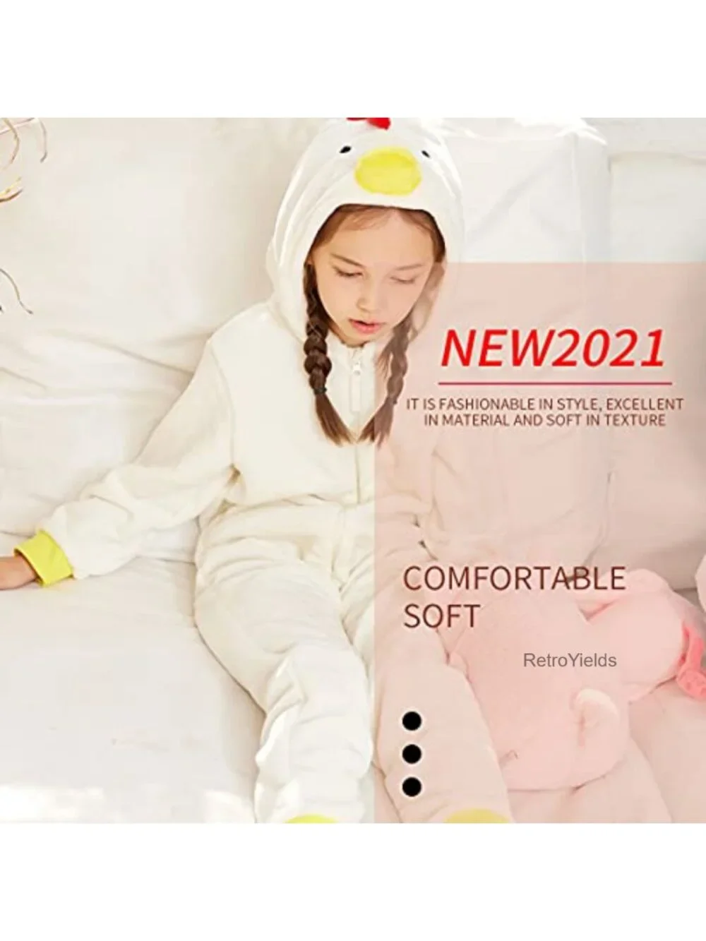 Kids Flannel Brown Bear Costume Onesie Pajamas Boys Girls Gift Zipper